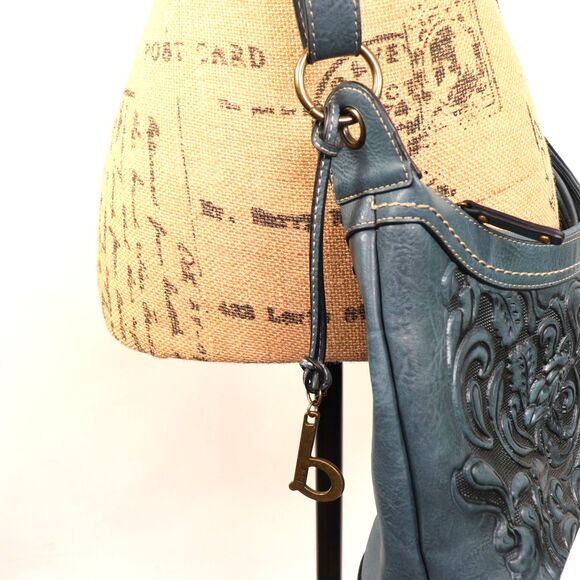 b.o.c. Embossed Botanica Crossbody Bag Teal - Picture 3 of 6